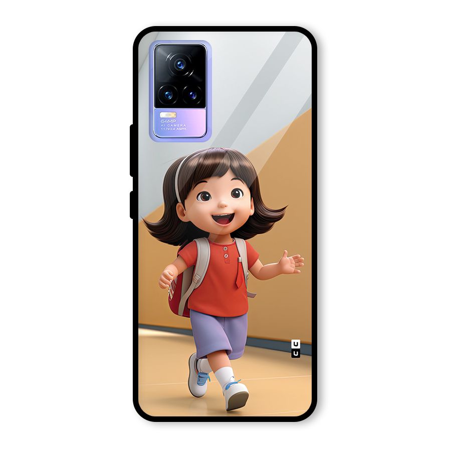 Cute School Girl Glass Back Case for Vivo Y73