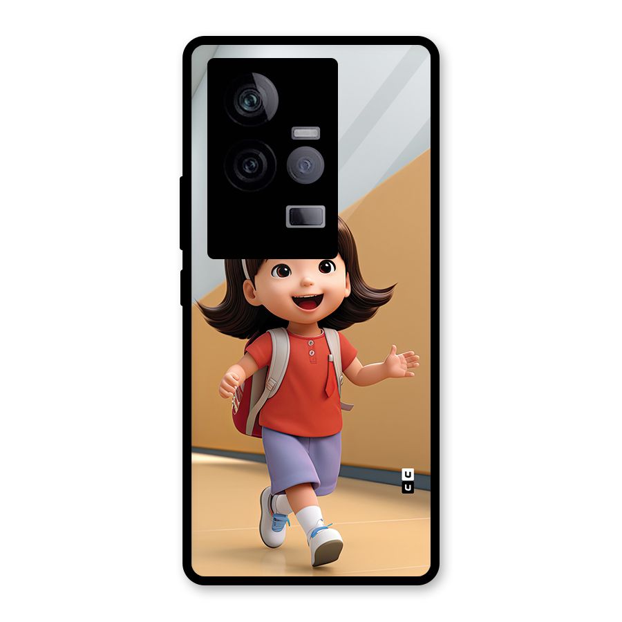 Cute School Girl Glass Back Case for Vivo iQOO 11 5G