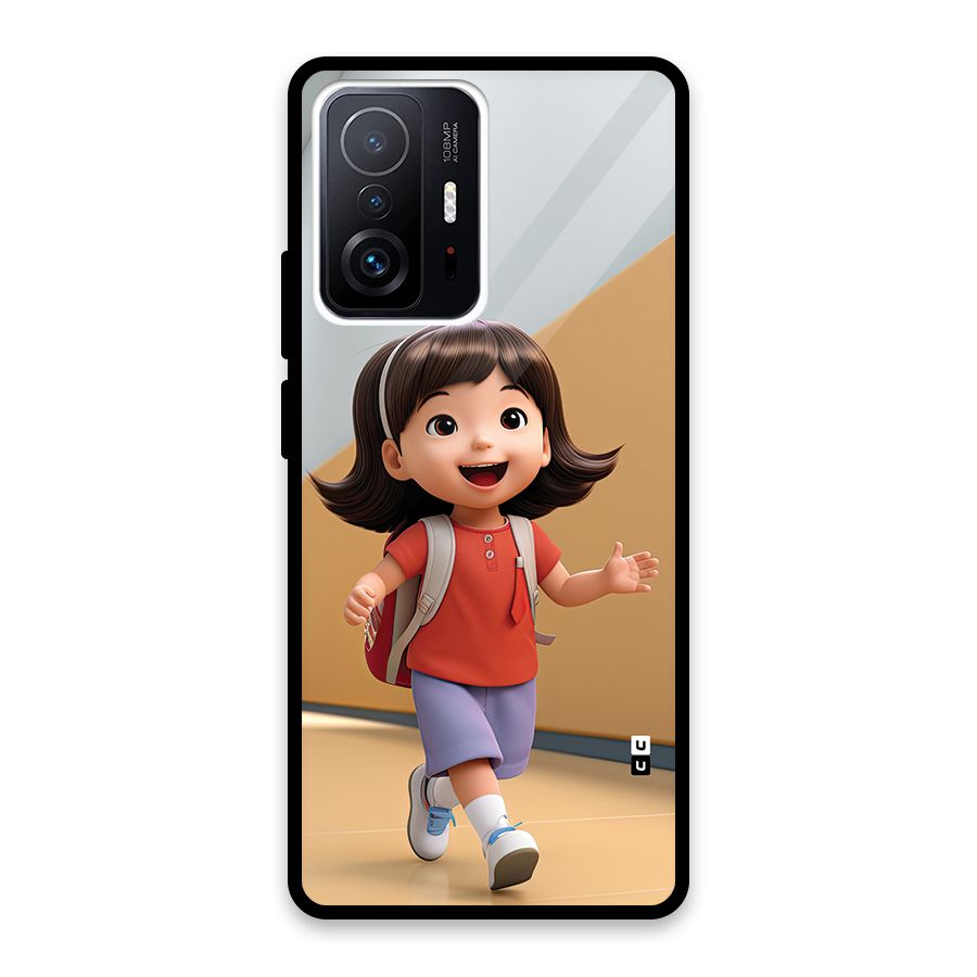 Cute School Girl Glass Back Case for Xiaomi 11T Pro
