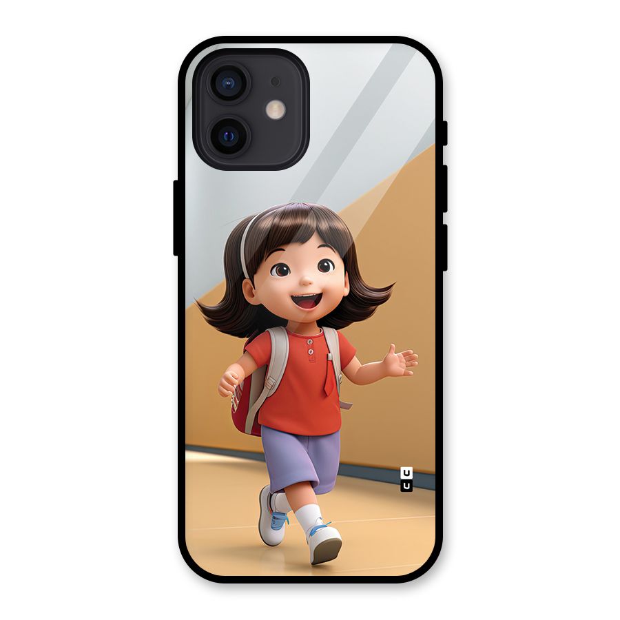 Cute School Girl Glass Back Case for iPhone 12