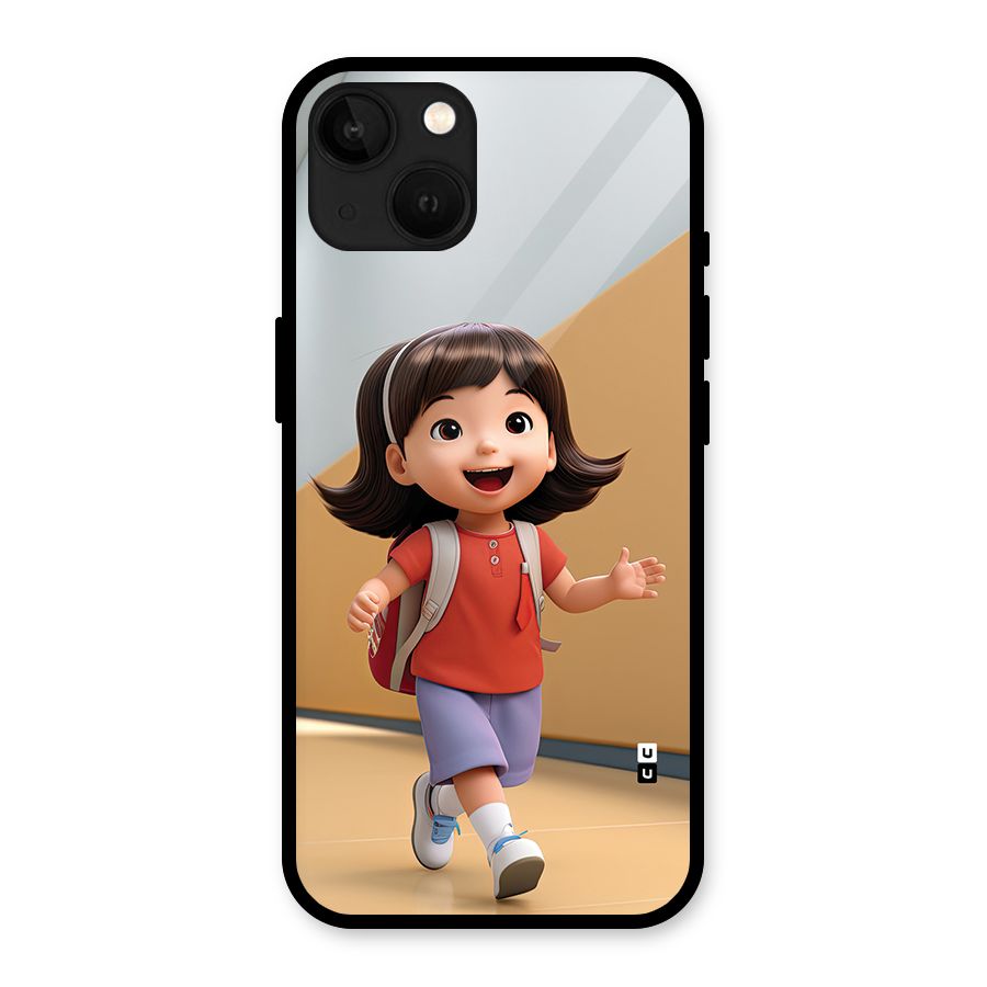 Cute School Girl Glass Back Case for iPhone 13