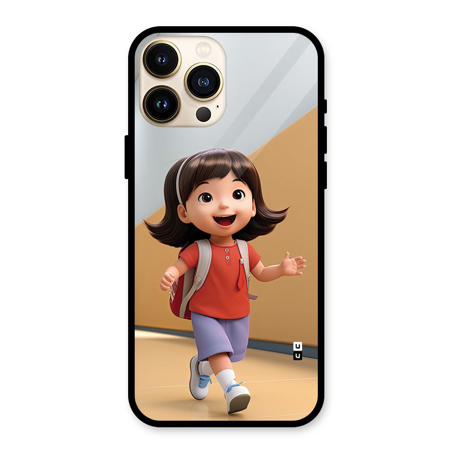 Cute School Girl Glass Back Case for iPhone 13 Pro Max