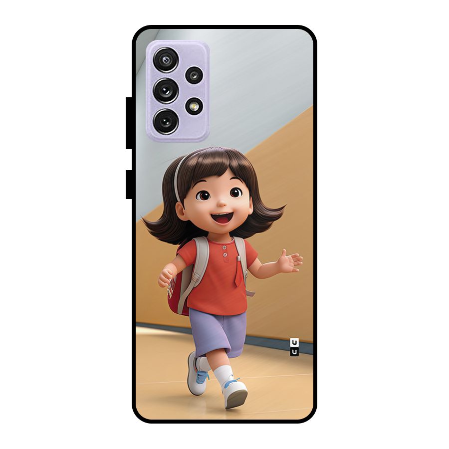 Cute School Girl Metal Back Case for Galaxy A72