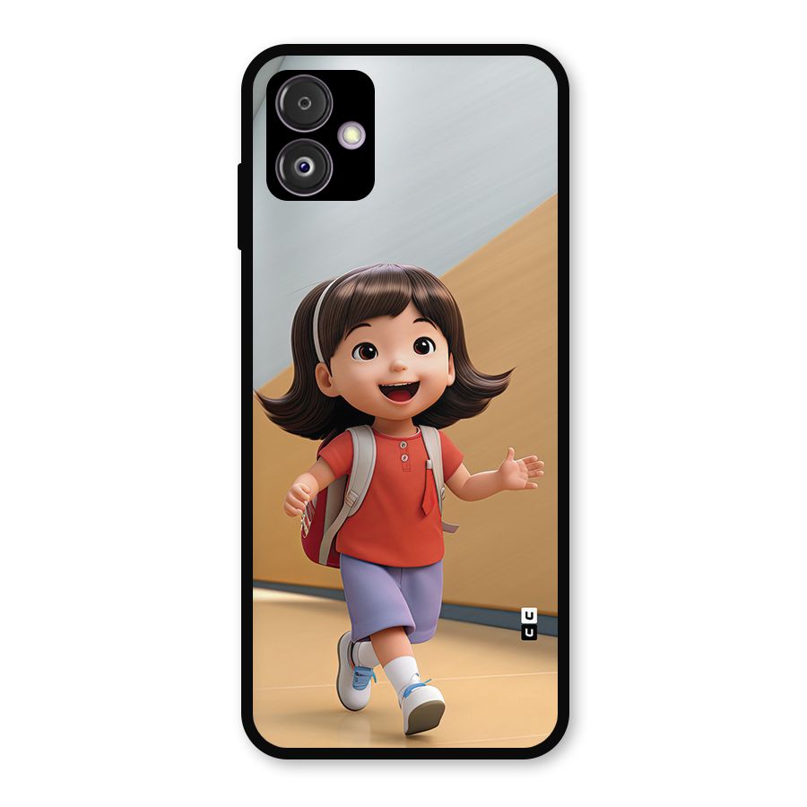 Cute School Girl Metal Back Case for Galaxy F14