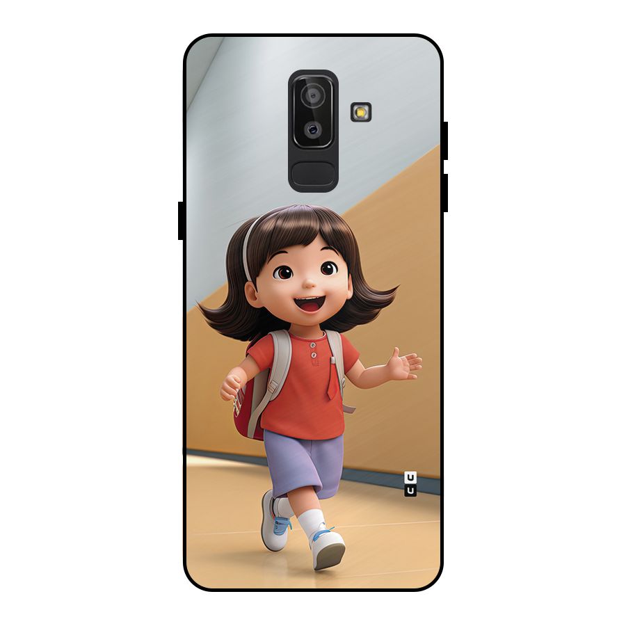 Cute School Girl Metal Back Case for Galaxy J8