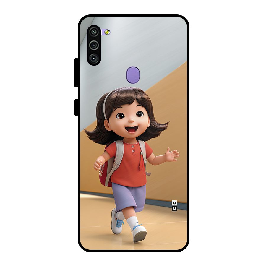 Cute School Girl Metal Back Case for Galaxy M11