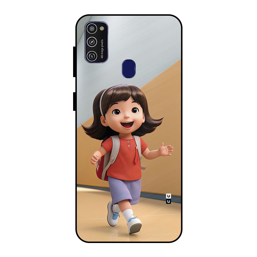 Cute School Girl Metal Back Case for Galaxy M30s