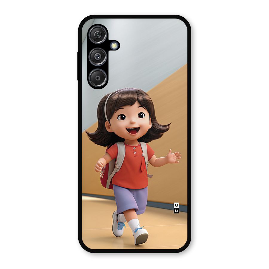 Cute School Girl Metal Back Case for Galaxy M34 5G
