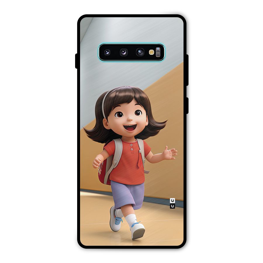 Cute School Girl Metal Back Case for Galaxy S10 Plus