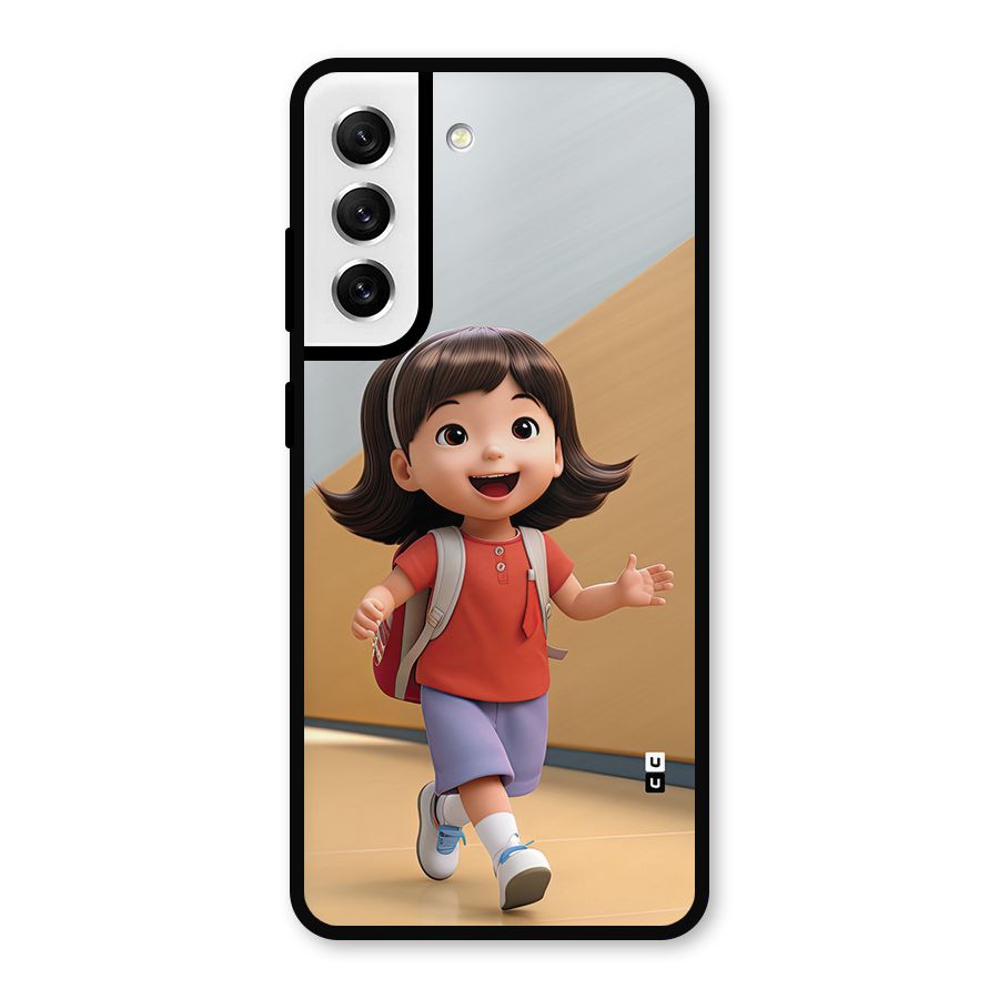 Cute School Girl Metal Back Case for Galaxy S21 FE 5G