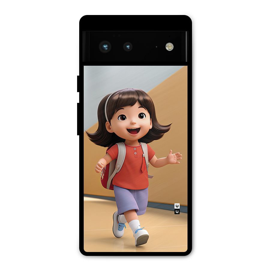 Cute School Girl Metal Back Case for Google Pixel 6