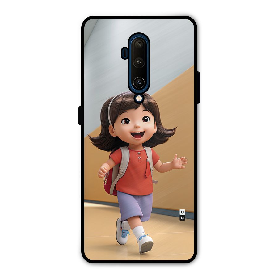 Cute School Girl Metal Back Case for OnePlus 7T Pro