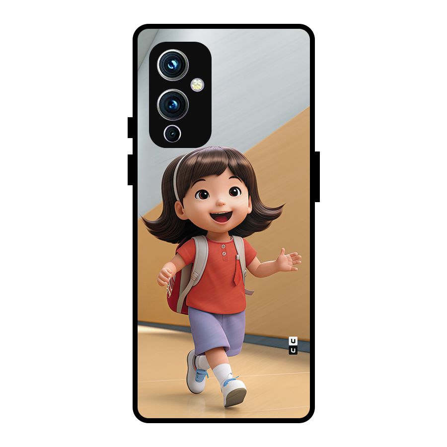 Cute School Girl Metal Back Case for OnePlus 9
