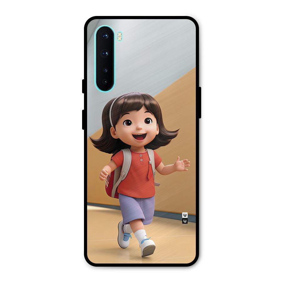 Cute School Girl Metal Back Case for OnePlus Nord