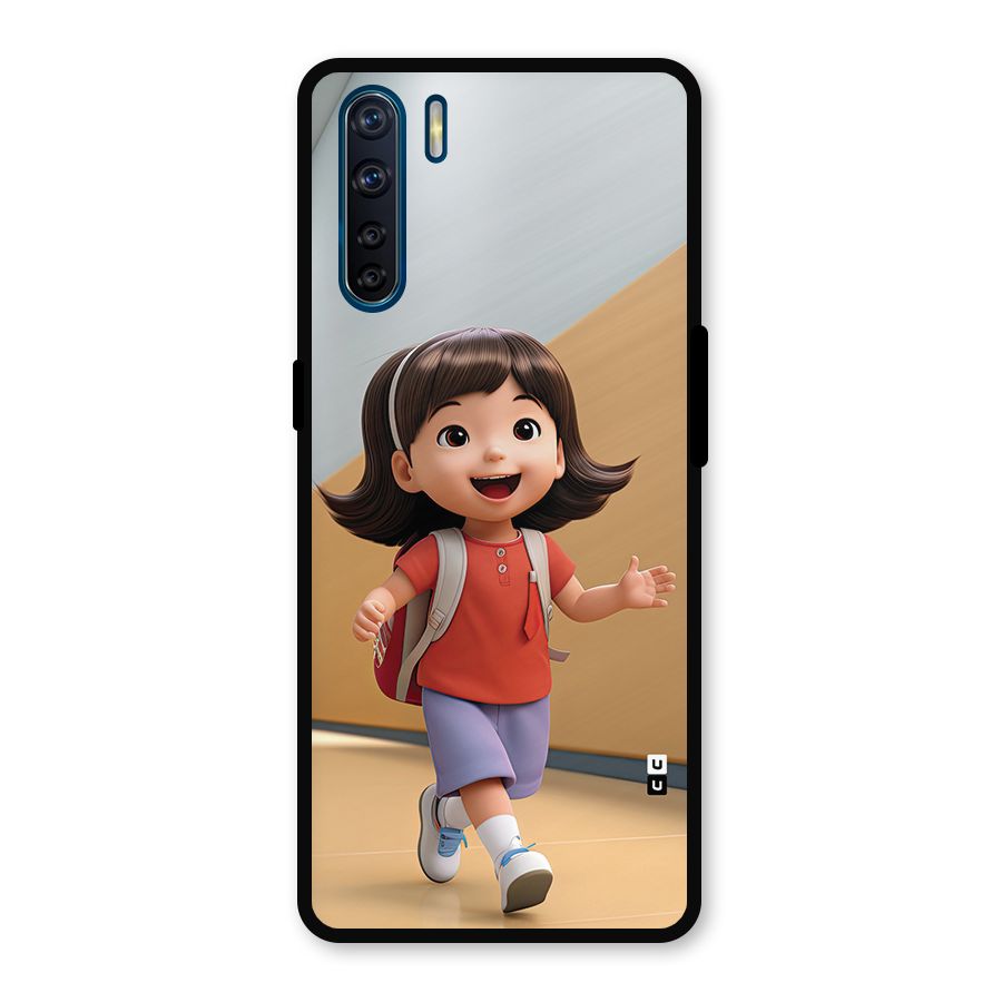 Cute School Girl Metal Back Case for Oppo F15