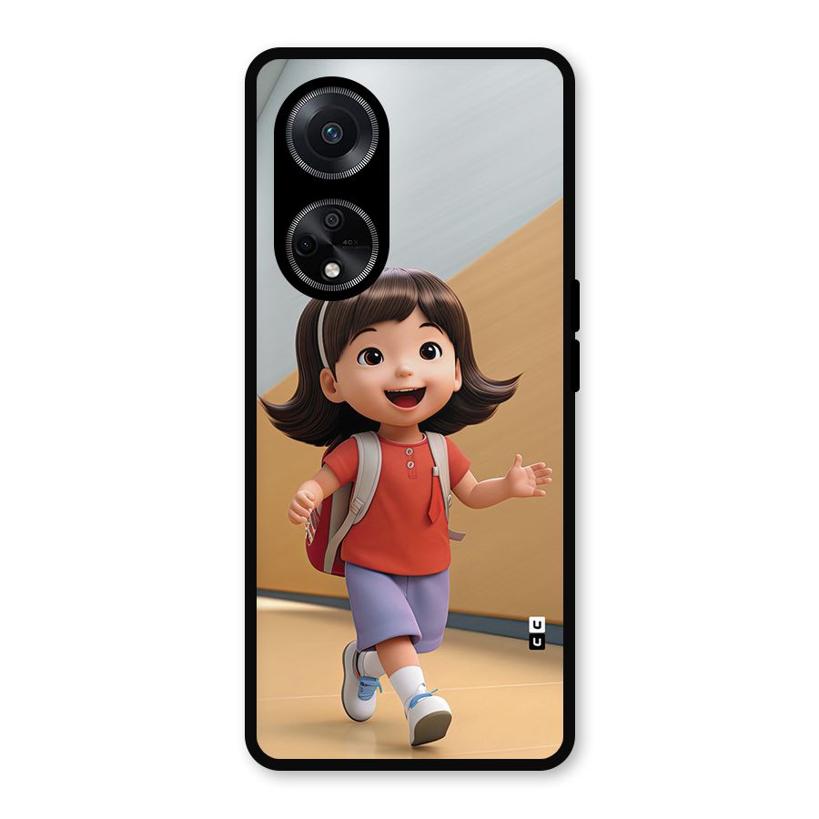 Cute School Girl Metal Back Case for Oppo F23