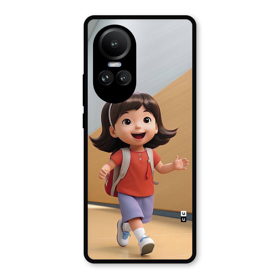 Cute School Girl Metal Back Case for Oppo Reno10 Pro
