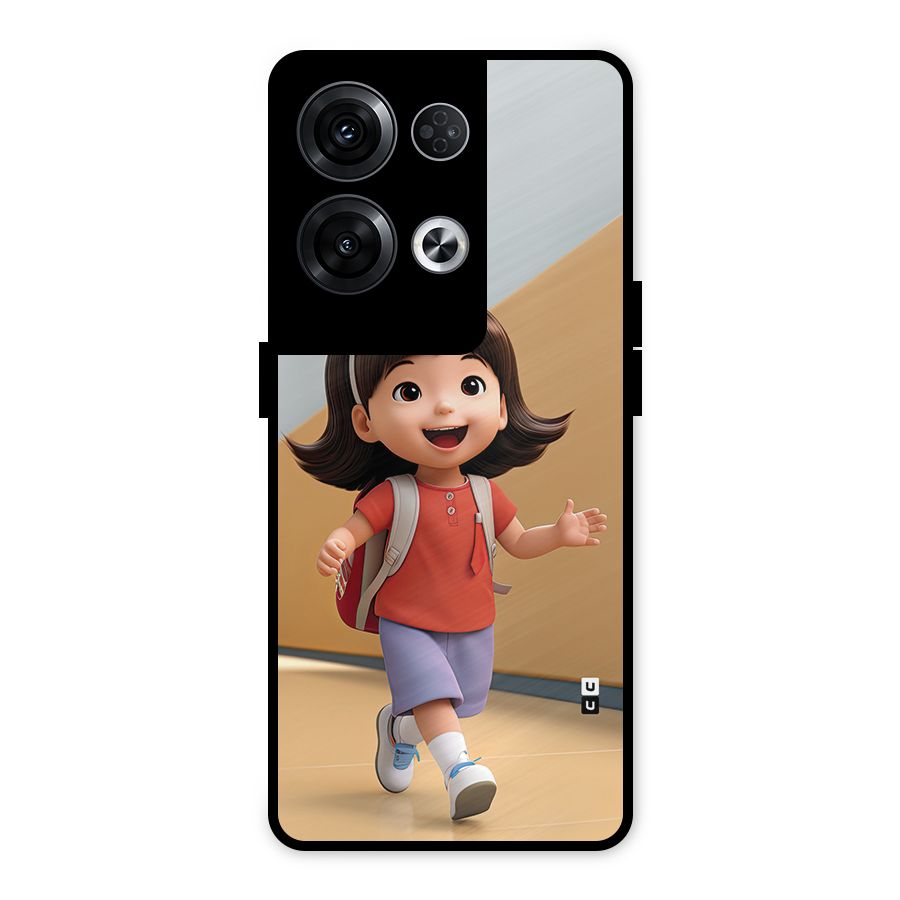Cute School Girl Metal Back Case for Oppo Reno8 Pro 5G