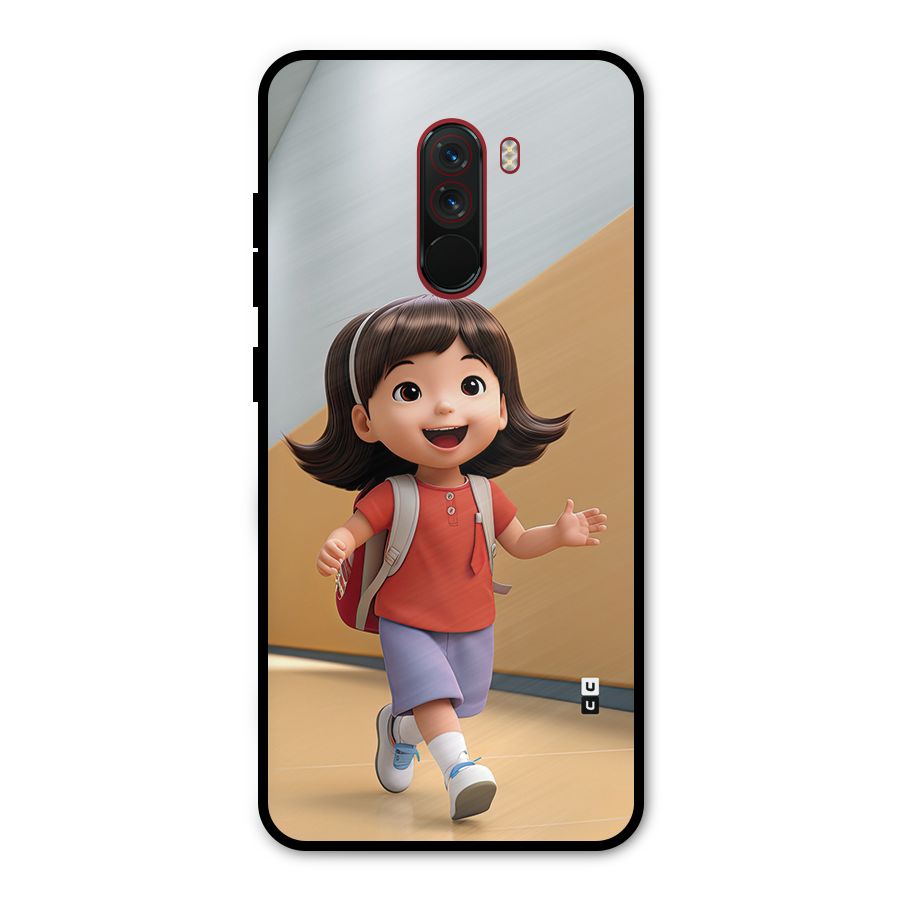 Cute School Girl Metal Back Case for Poco F1