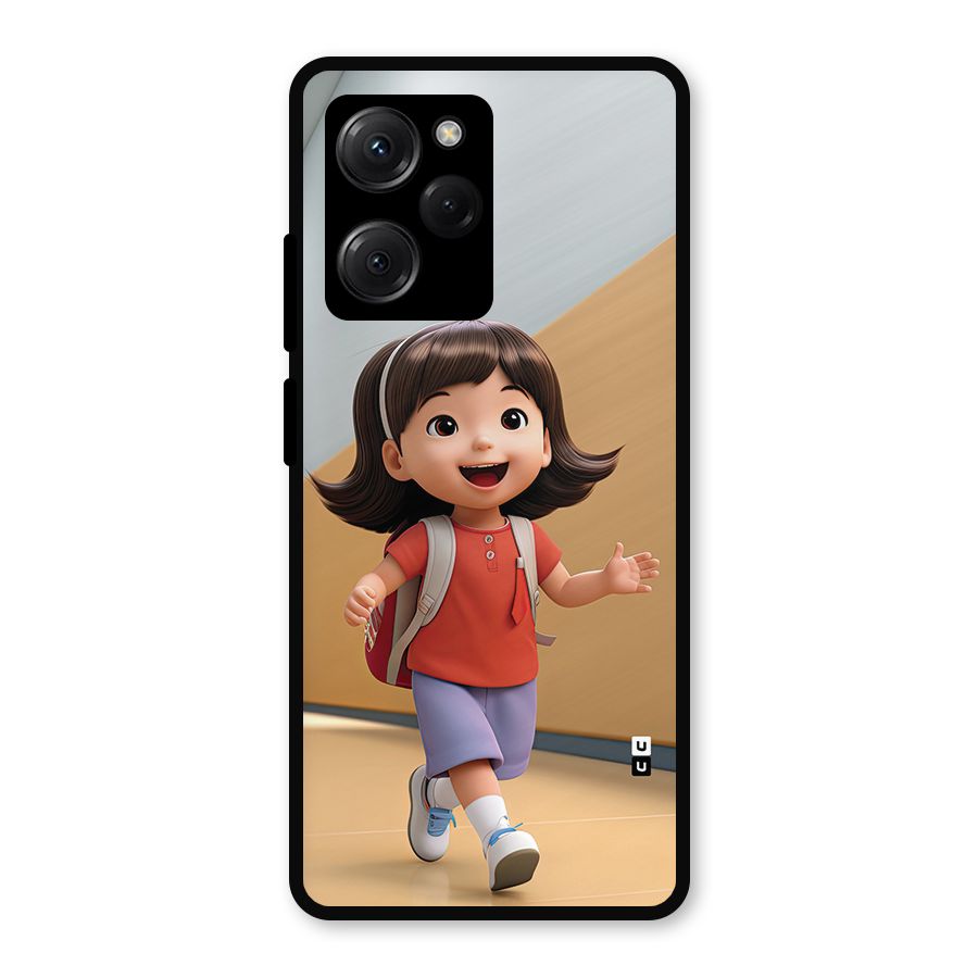 Cute School Girl Metal Back Case for Poco X5 Pro