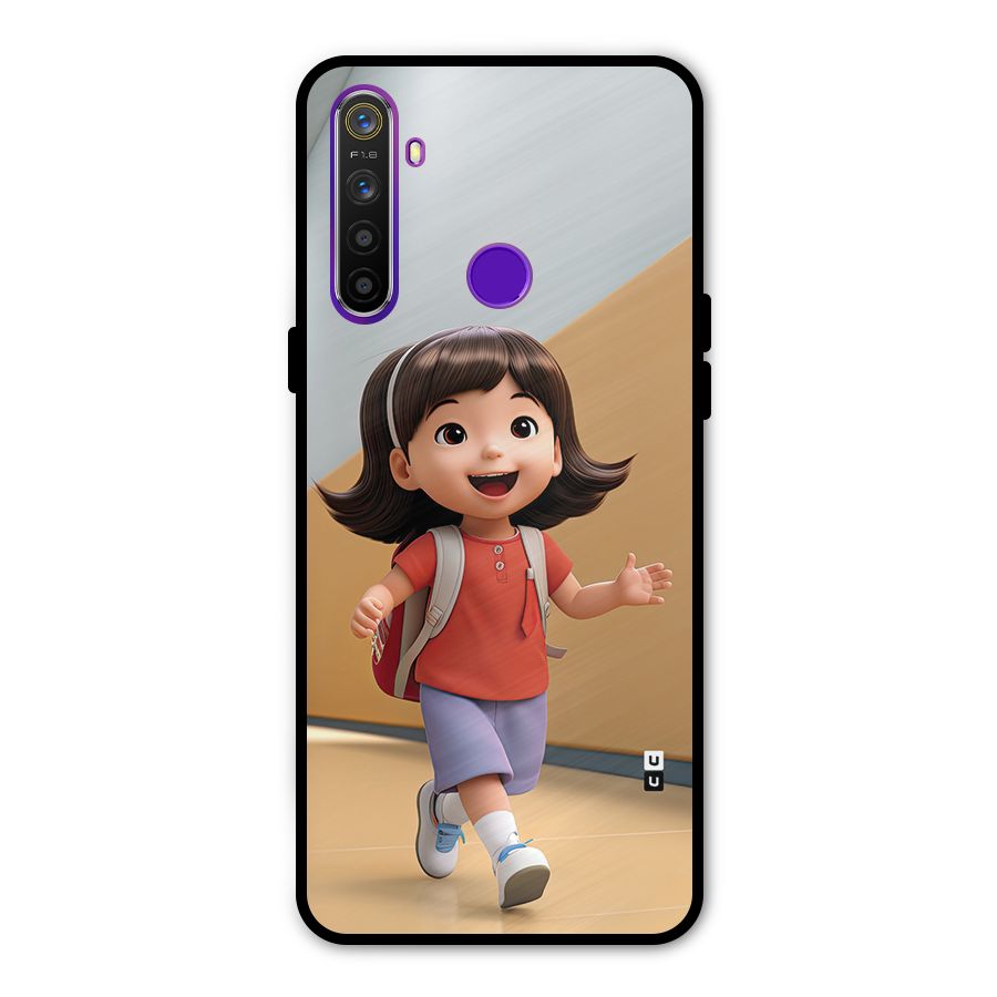 Cute School Girl Metal Back Case for Realme 5