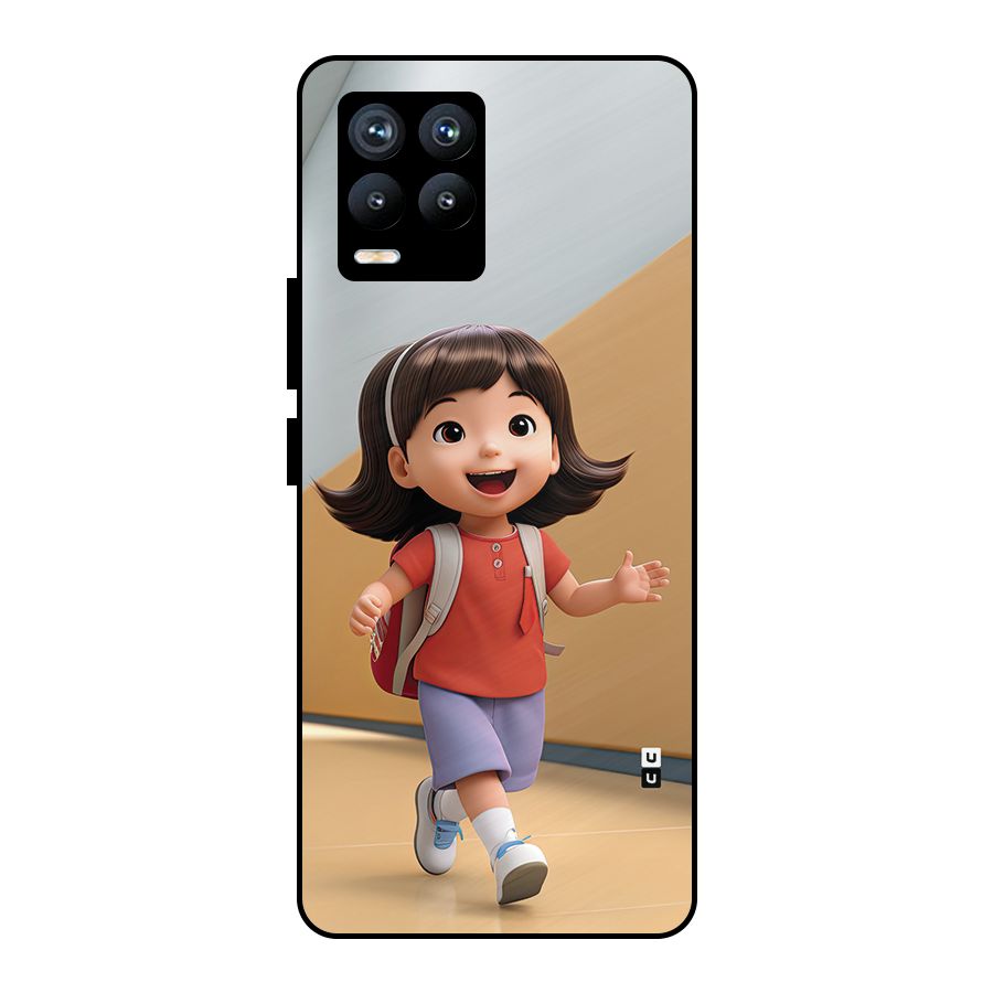 Cute School Girl Metal Back Case for Realme 8 Pro