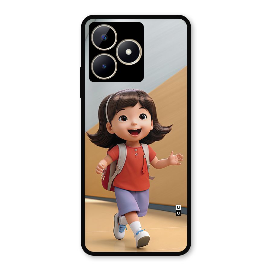 Cute School Girl Metal Back Case for Realme C53