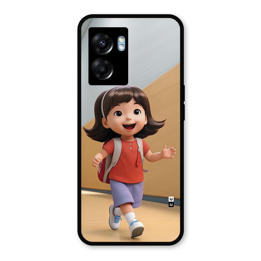 Cute School Girl Metal Back Case for Realme Narzo 50 5G