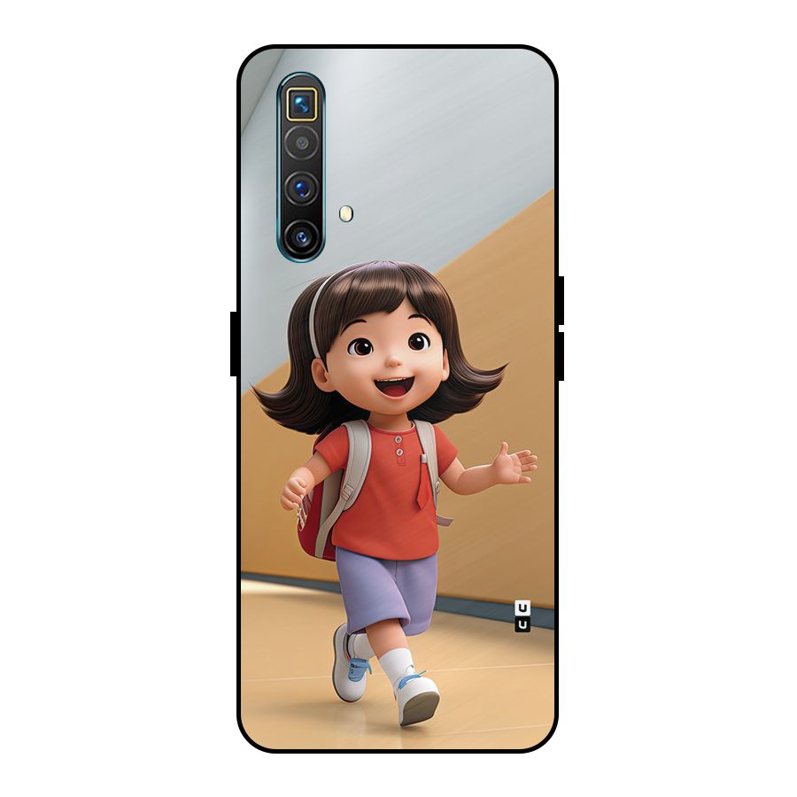 Cute School Girl Metal Back Case for Realme X3