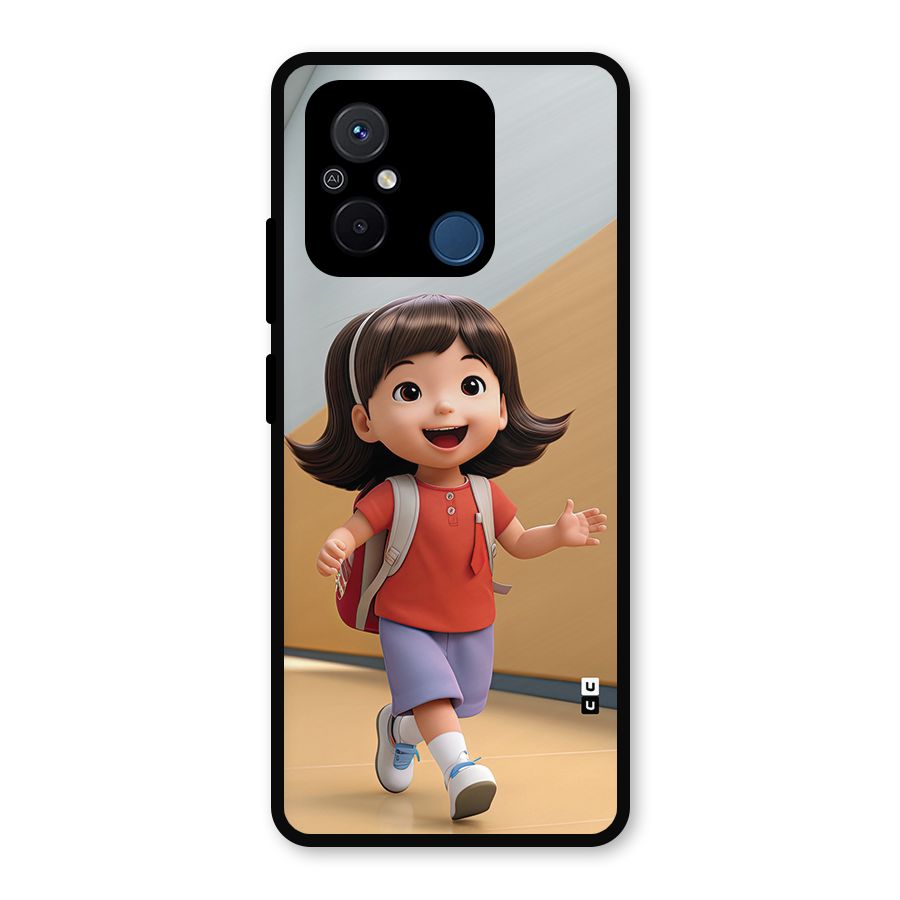 Cute School Girl Metal Back Case for Redmi 12C