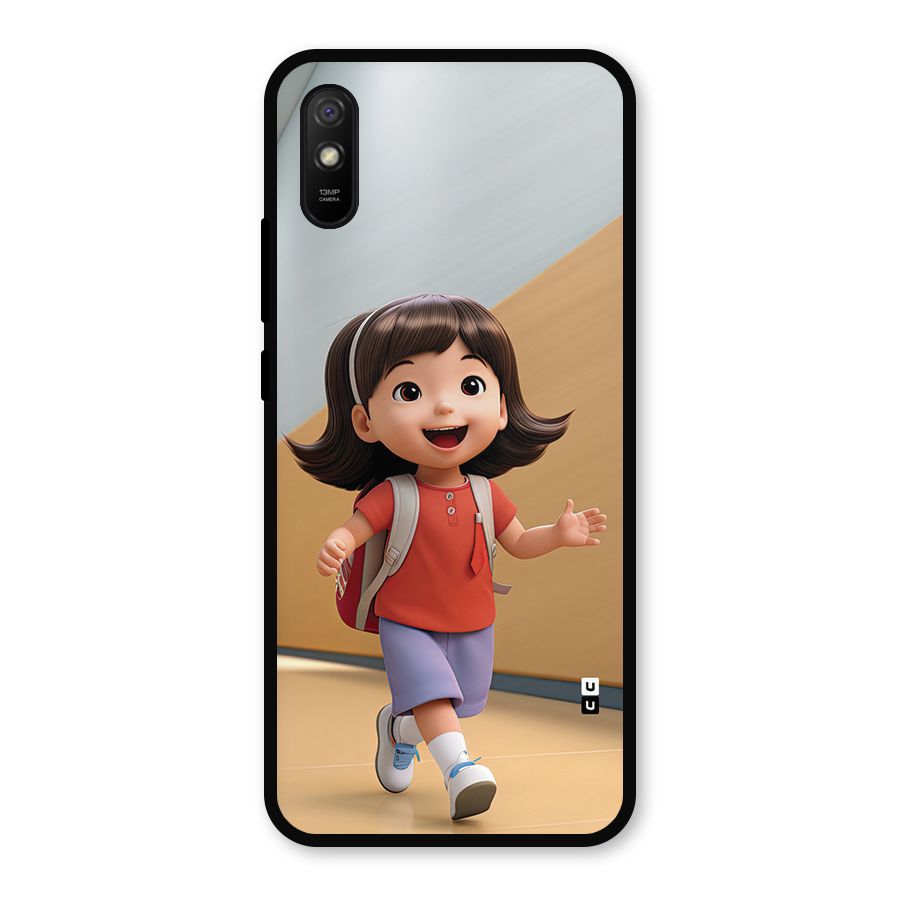 Cute School Girl Metal Back Case for Redmi 9i