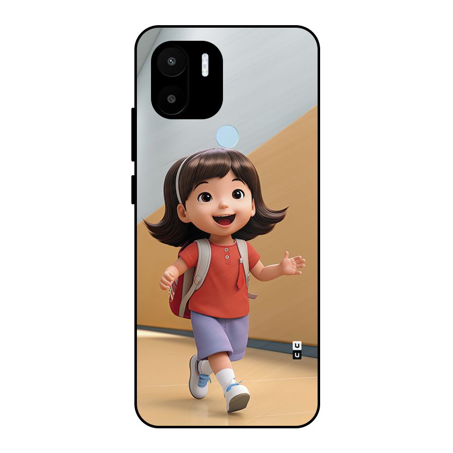 Cute School Girl Metal Back Case for Redmi A1 Plus