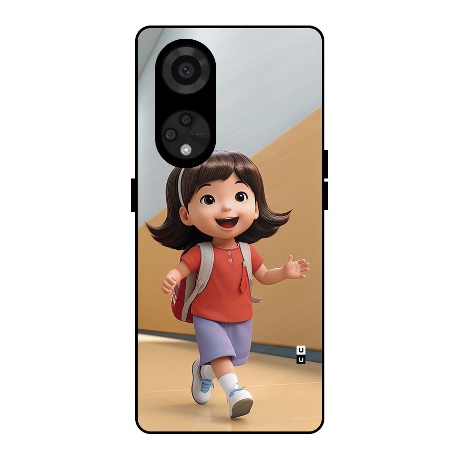 Cute School Girl Metal Back Case for Reno8 T 5G