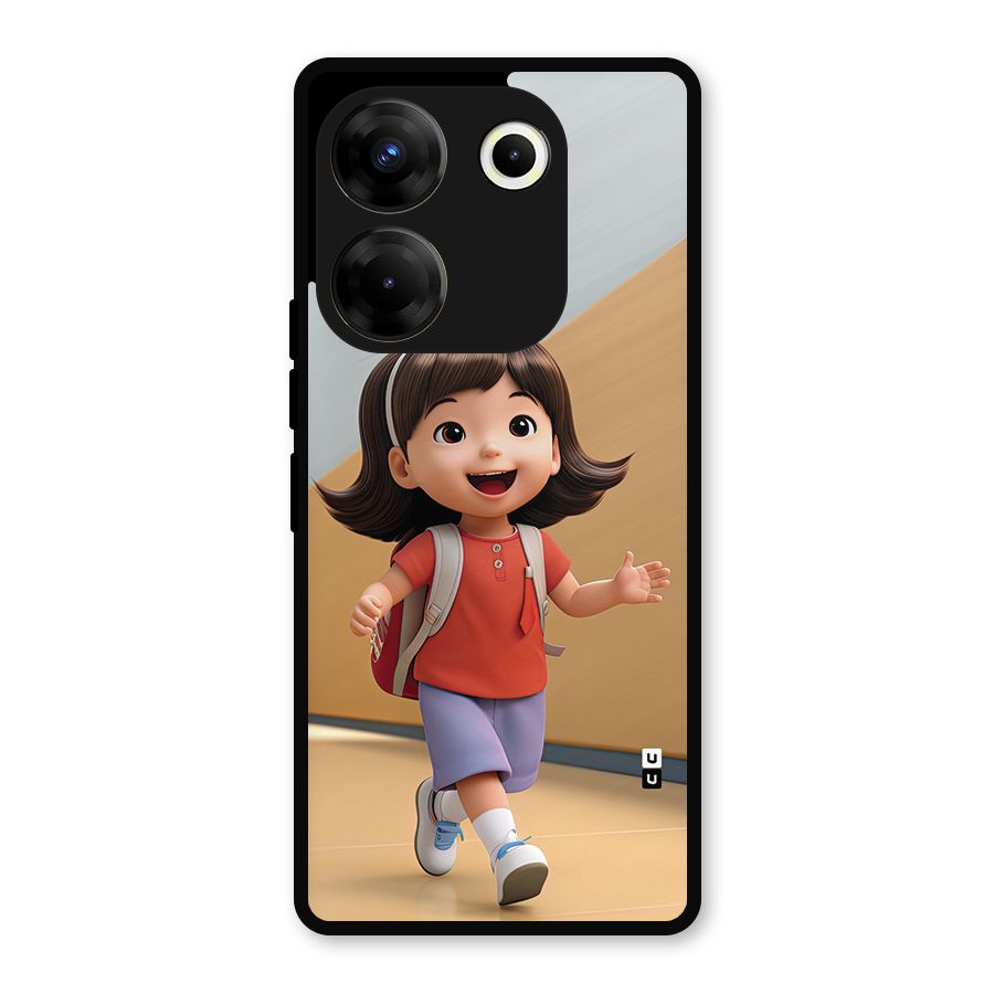 Cute School Girl Metal Back Case for Tecno Camon 20 Pro