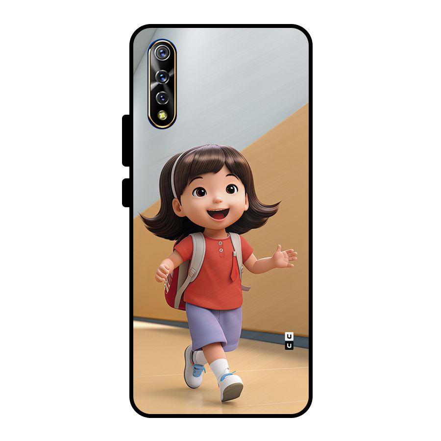 Cute School Girl Metal Back Case for Vivo S1