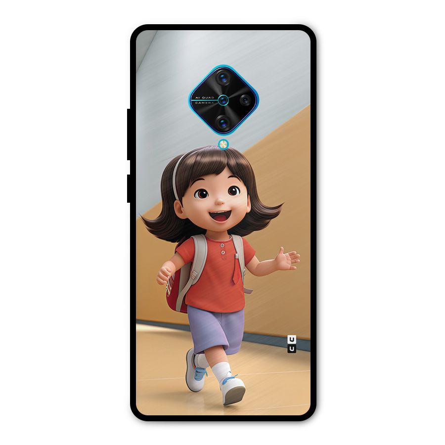 Cute School Girl Metal Back Case for Vivo S1 Pro