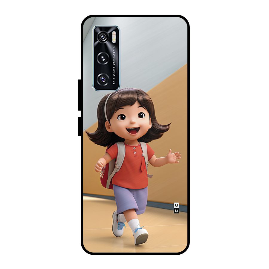 Cute School Girl Metal Back Case for Vivo V20 SE