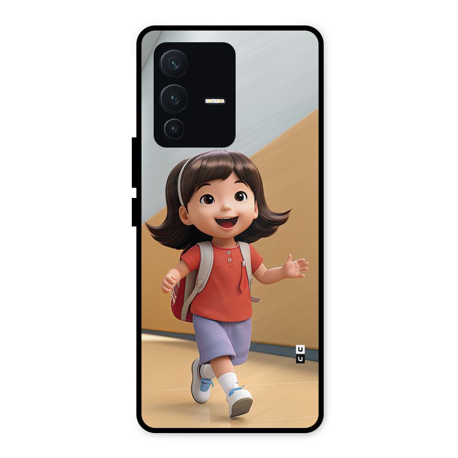 Cute School Girl Metal Back Case for Vivo V23 5G
