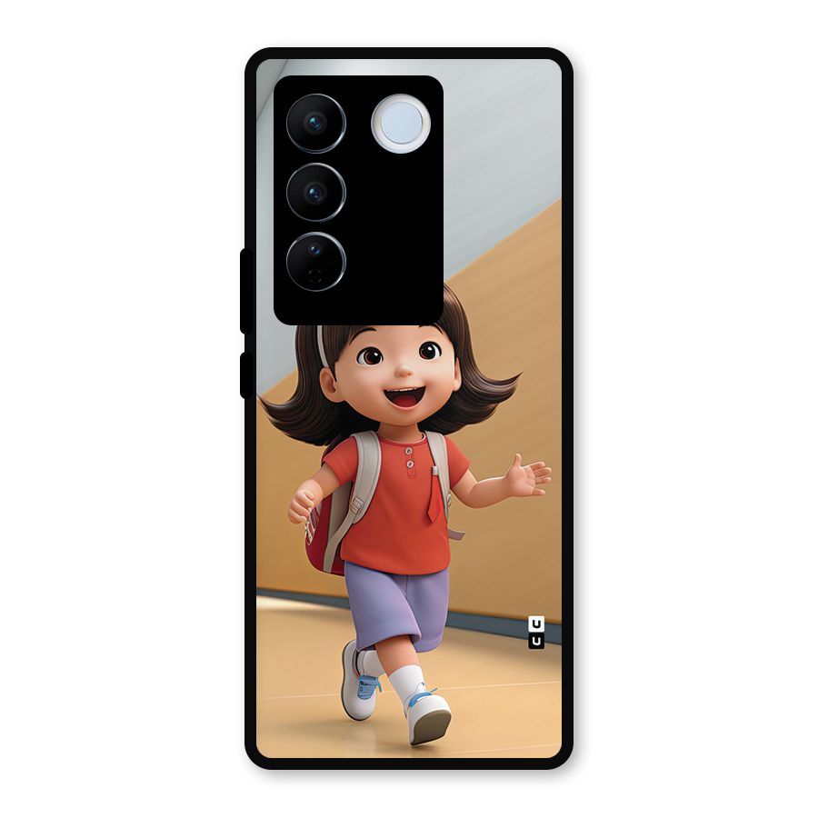 Cute School Girl Metal Back Case for Vivo V27