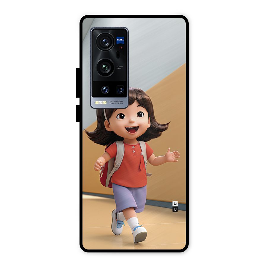 Cute School Girl Metal Back Case for Vivo X60 Pro Plus
