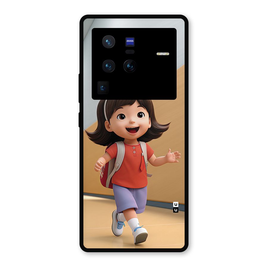 Cute School Girl Metal Back Case for Vivo X80 Pro