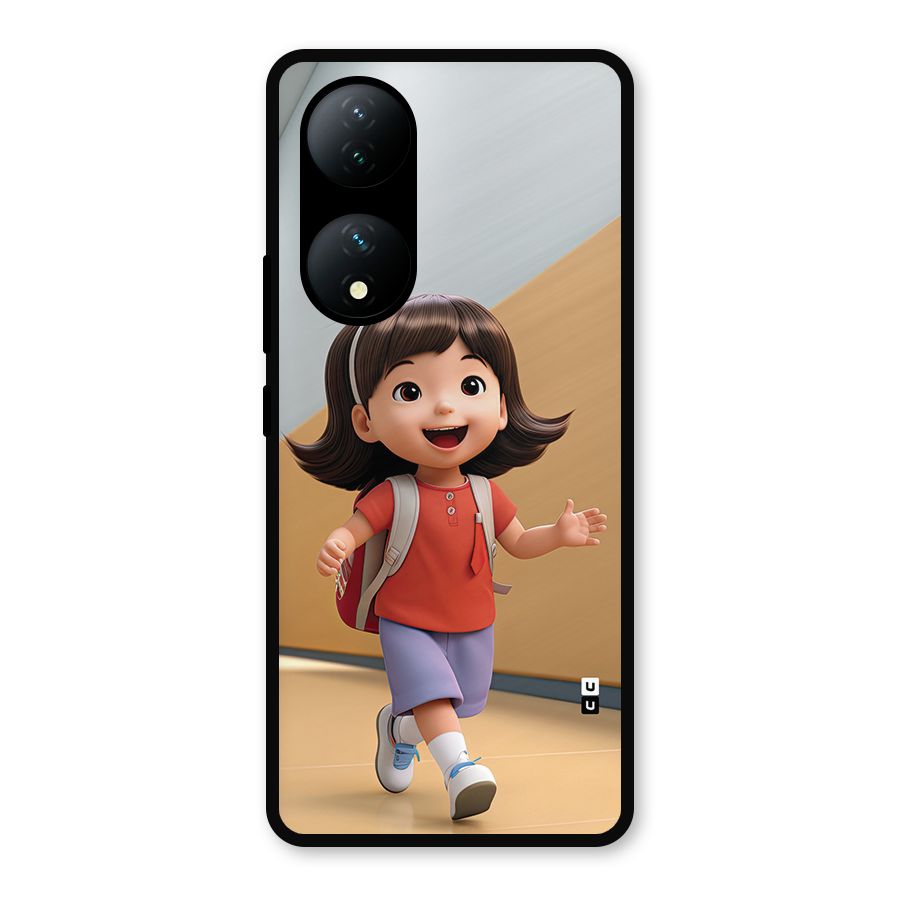 Cute School Girl Metal Back Case for Vivo Y100a