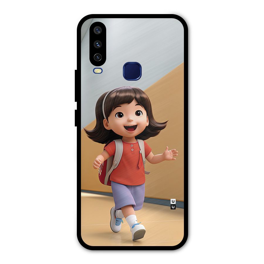 Cute School Girl Metal Back Case for Vivo Y12