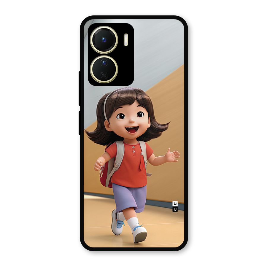 Cute School Girl Metal Back Case for Vivo Y16