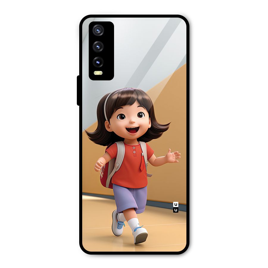 Cute School Girl Metal Back Case for Vivo Y20