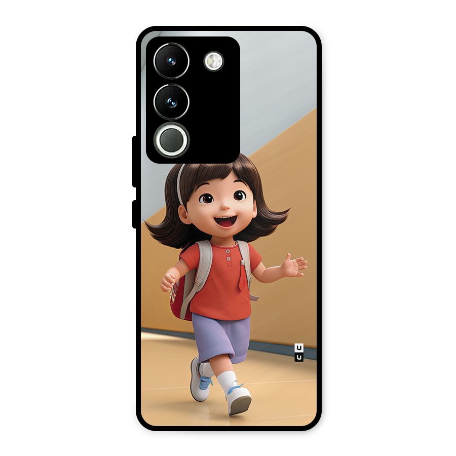 Cute School Girl Metal Back Case for Vivo Y200