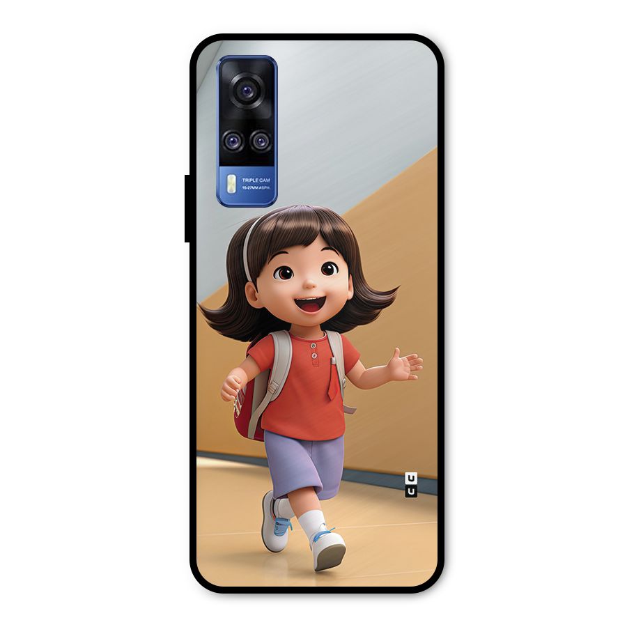 Cute School Girl Metal Back Case for Vivo Y31