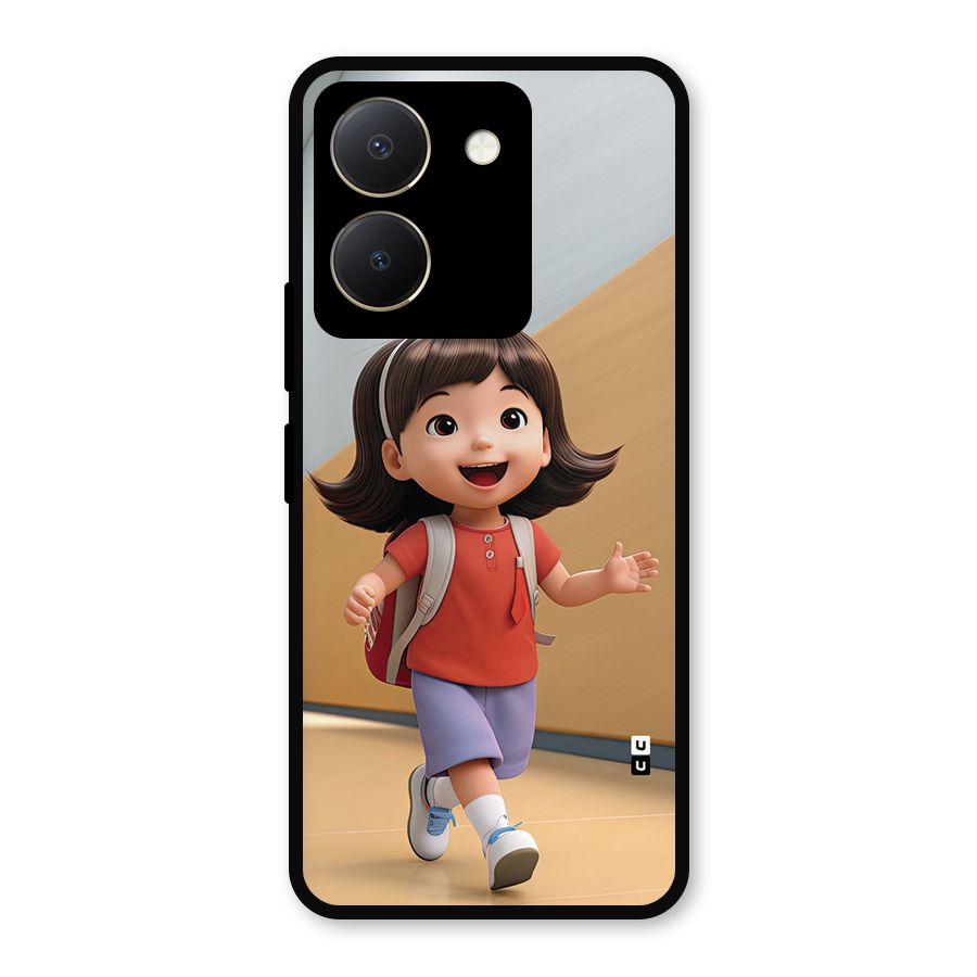 Cute School Girl Metal Back Case for Vivo Y36