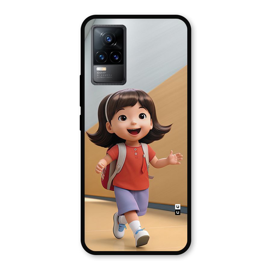 Cute School Girl Metal Back Case for Vivo Y73