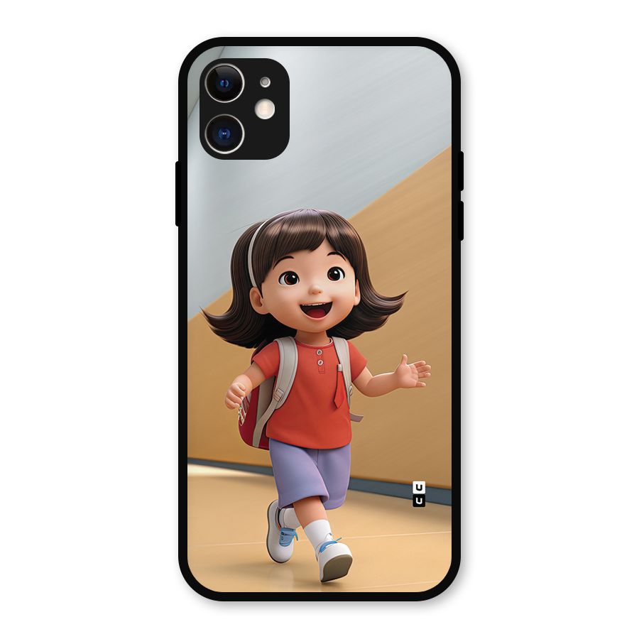 Cute School Girl Metal Back Case for iPhone 11